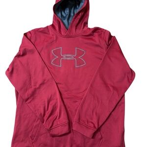 Under Armour Red Sweatshirt with Hood and Logo